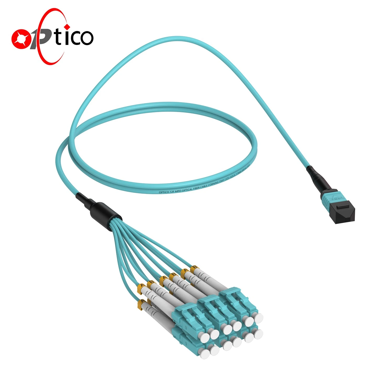 Fanout-Kabel MTP/MPO männlich bis LC 12-Cores