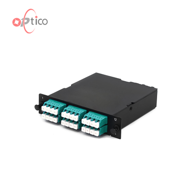 24F 2×12F MPO-6LC MPO-Kassette, OM4, Quad LC